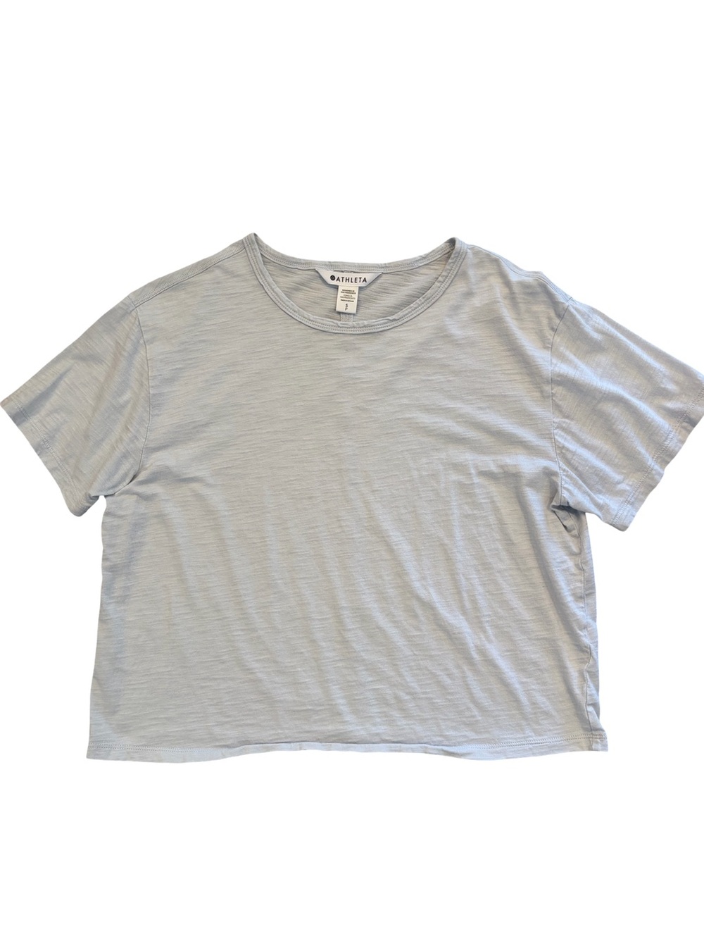 Athleta Cropped Slub Tee Light Blue Size S